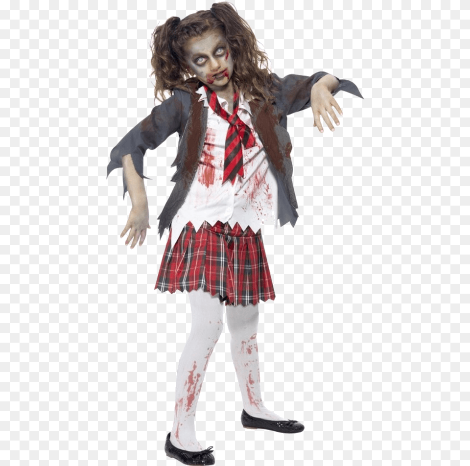 Zombie Girl Halloween Girl Costumes, Clothing, Costume, Person, Child Free Transparent Png