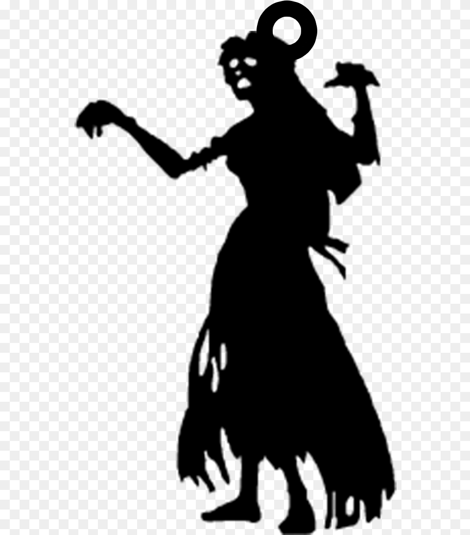 Zombie Girl Pendant Female Zombie Clipart, Gray Free Transparent Png