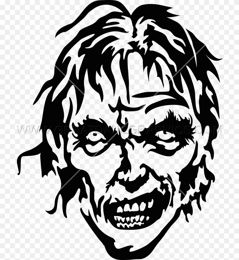 Zombie Grin Production Ready Artwork For T Shirt Printing, Adult, Male, Man, Person Png Image