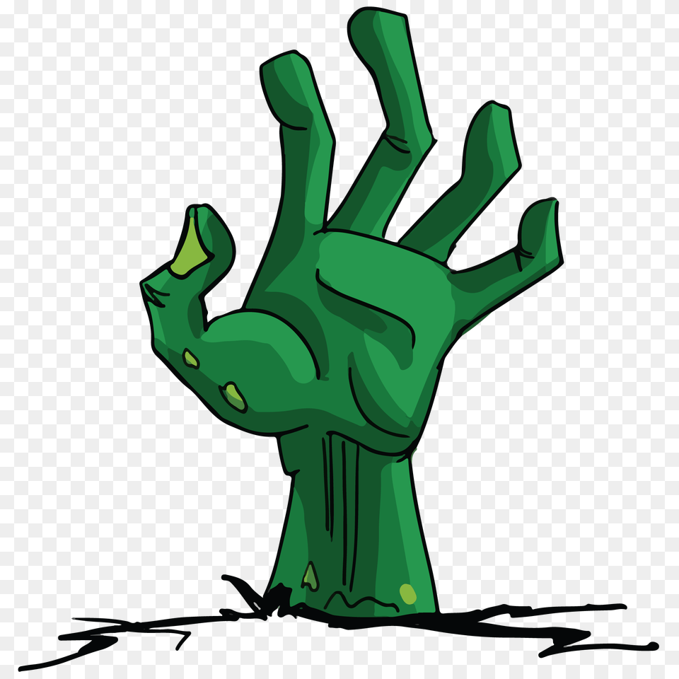 Zombie Hand High Quality Vector Clipart, Green Free Transparent Png