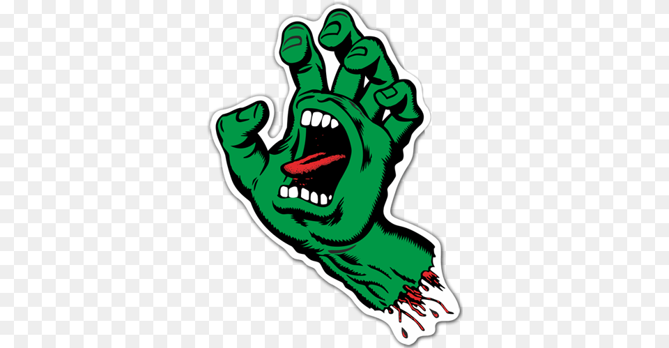 Zombie Hand Scream Sticker Dead Mouth Grennfreetoedit, Clothing, Glove, Baby, Person Free Png Download