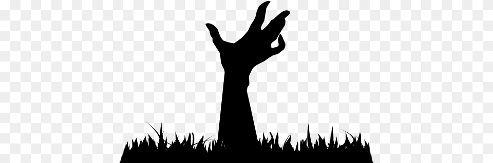 Zombie Hand Silhouette, Gray Png