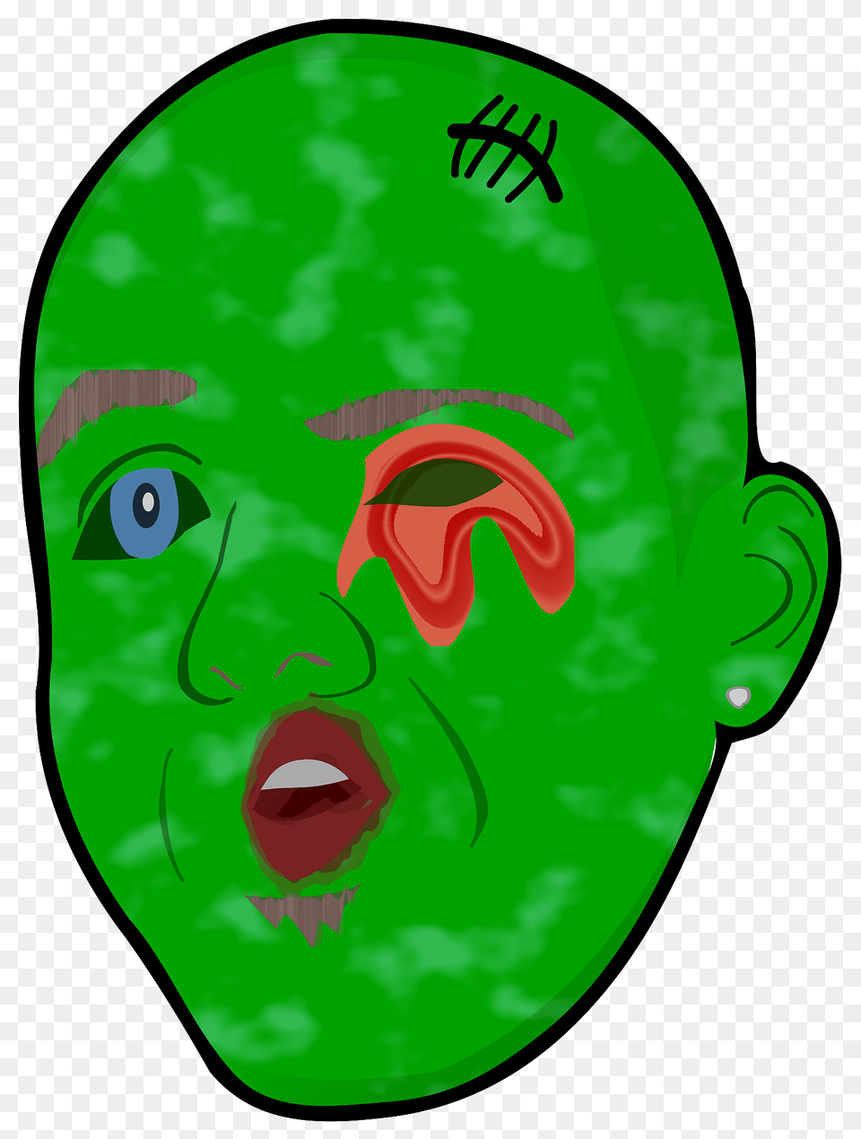 Zombie Head Clipart, Green, Portrait, Face, Photography Free Transparent Png