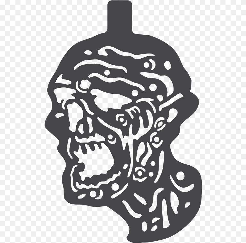 Zombie Head Stencil, Accessories, Art, Ornament, Baby Png Image