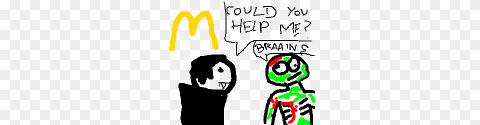 Zombie Horde Attacks Vampire In Mcdonalds, Light Png