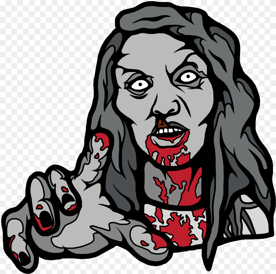 Zombie Horror Enamel Pin Night Of The Living Dead Illustration, Art, Person, Face, Head Png