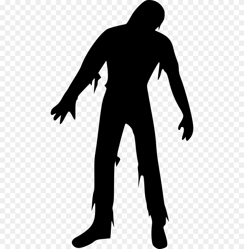 Zombie Icon Silhouette, Stencil, Adult, Male Free Png Download