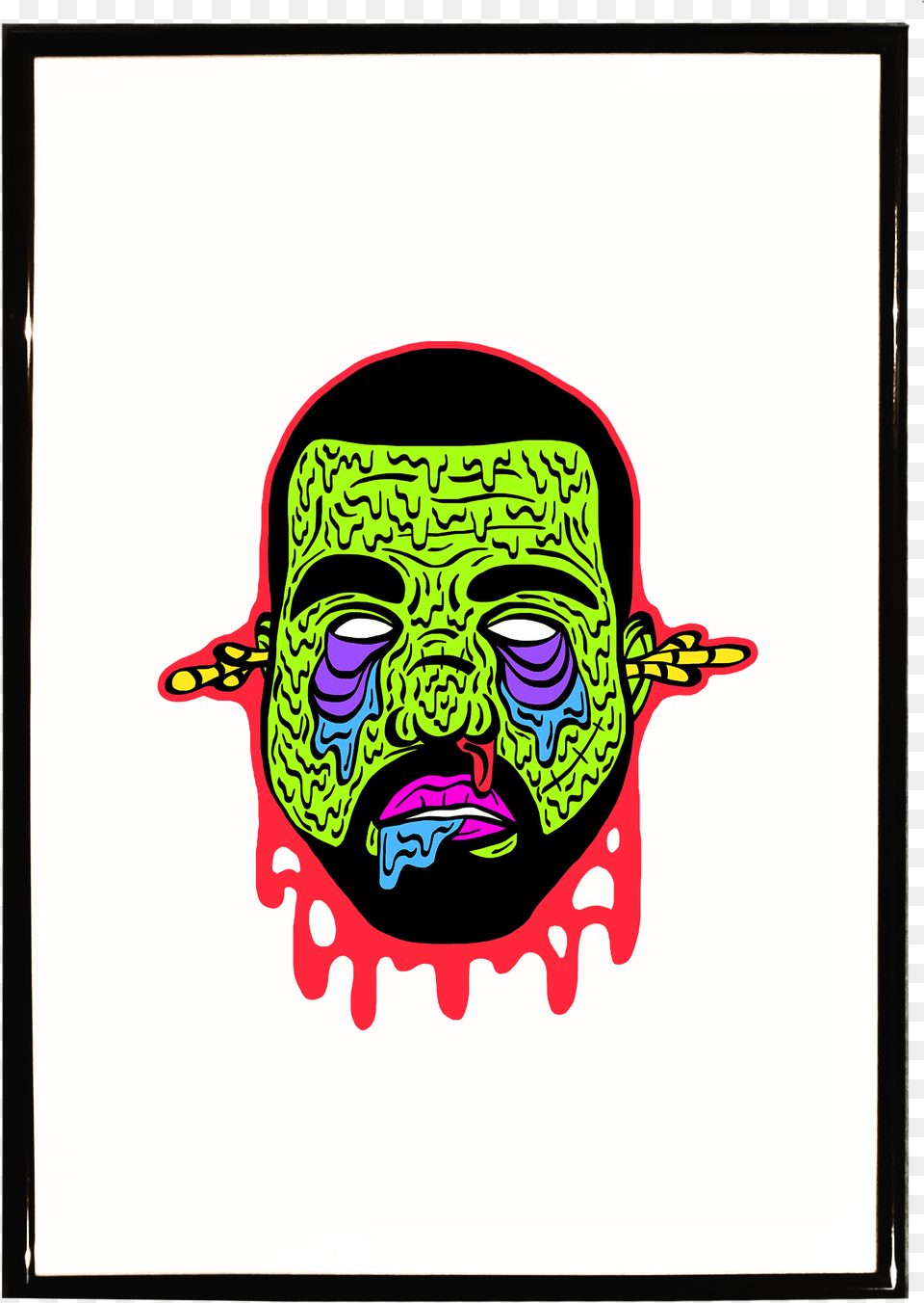 Zombie Kanye West A3 Print 24 Zombie Kanye West, Art, Face, Head, Person Png Image