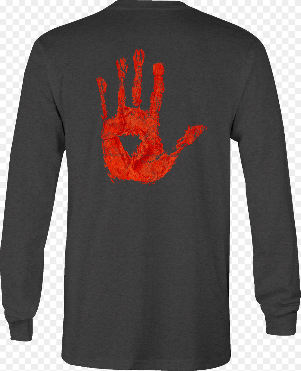 Zombie Long Sleeve Tshirt Bloody Handprint Shirt For T Shirt, Clothing, Long Sleeve, T-shirt, Coat Free Png