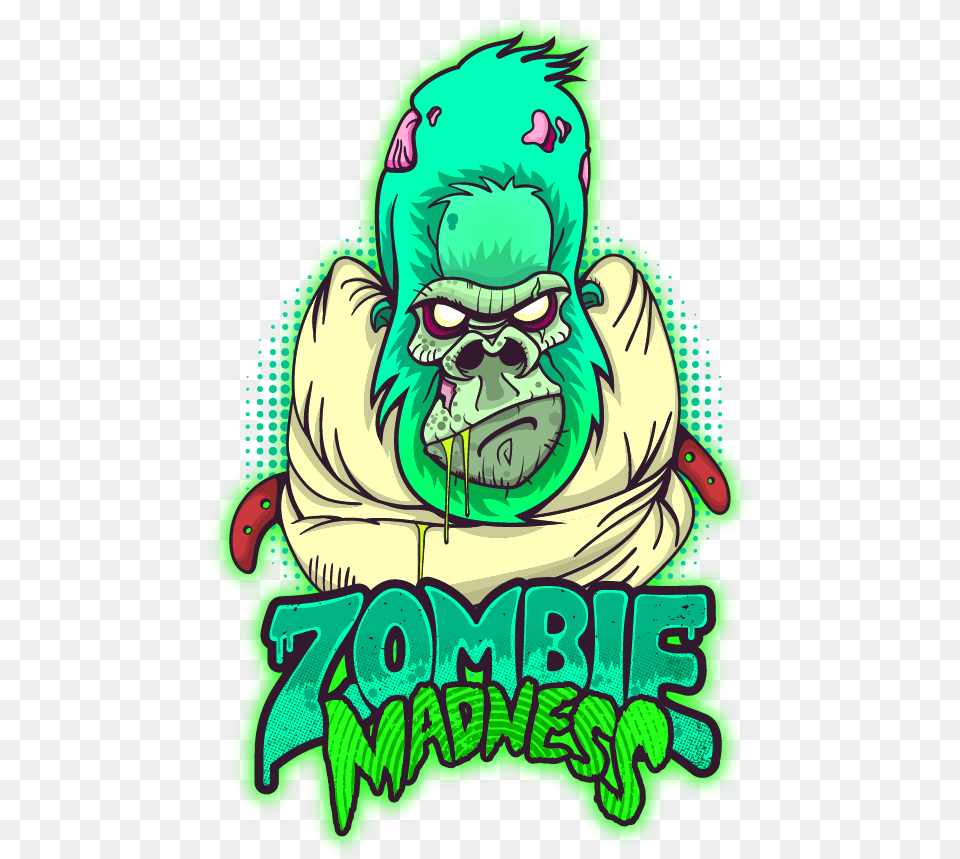 Zombie Madness On Behance Cartoon In Art, Animal, Ape, Mammal, Wildlife Free Png Download