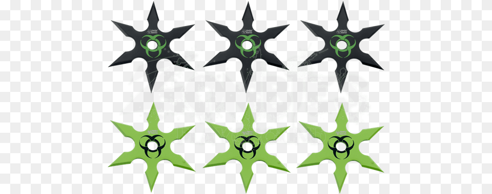 Zombie Ninja Stars Shuriken, Green, Symbol, Pattern, Accessories Free Png Download