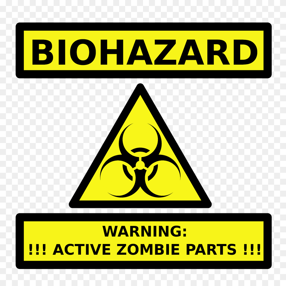 Zombie Parts Warning Label Clipart, Sign, Symbol, Triangle Png Image