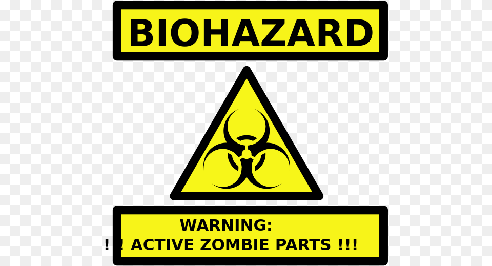Zombie Parts Warning Label Vector Biohazard Symbol, Sign, Advertisement, Poster Free Transparent Png