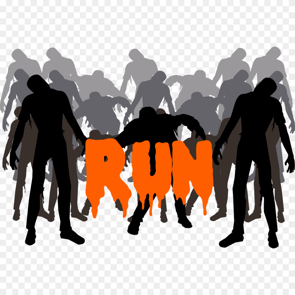 Zombie Runner Custom Logo, Person, People, Herd, Animal Free Png Download