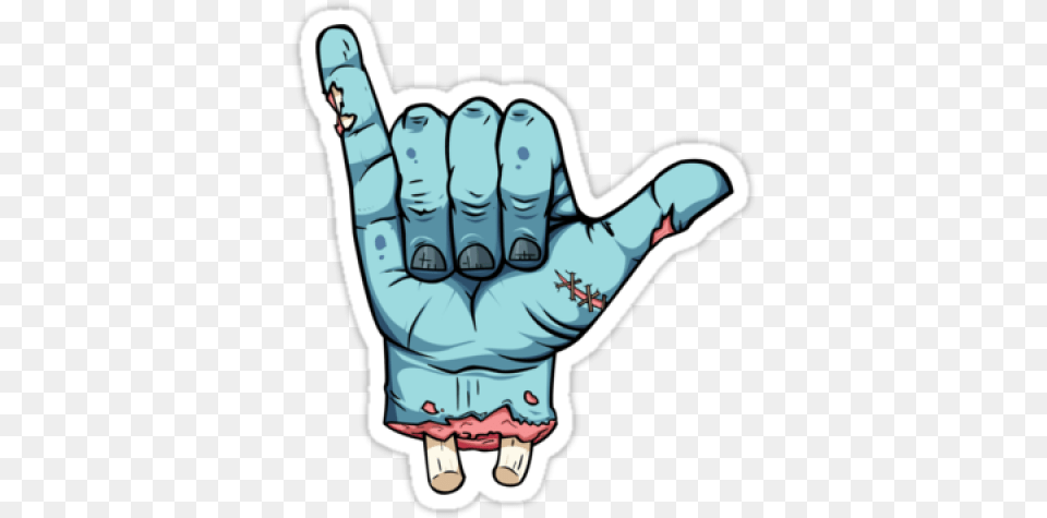 Zombie Shaka Hand Sticker Sign Language, Body Part, Finger, Person, Baby Png Image