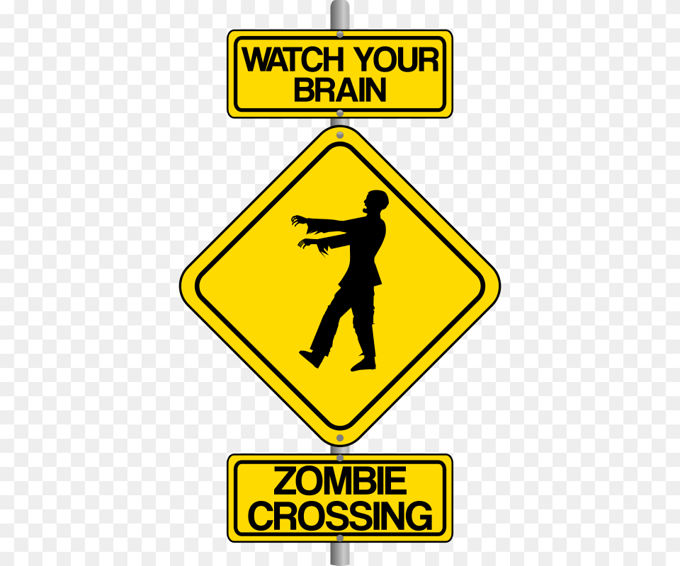 Zombie Silhouette Clip Art Watch Your Brain, Sign, Symbol, Adult, Male Png Image