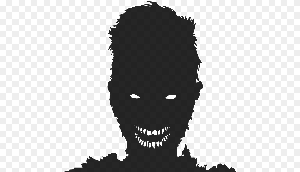 Zombie Silhouette Zombie Silhouette Big, Stencil, Person, Head, Face Free Png