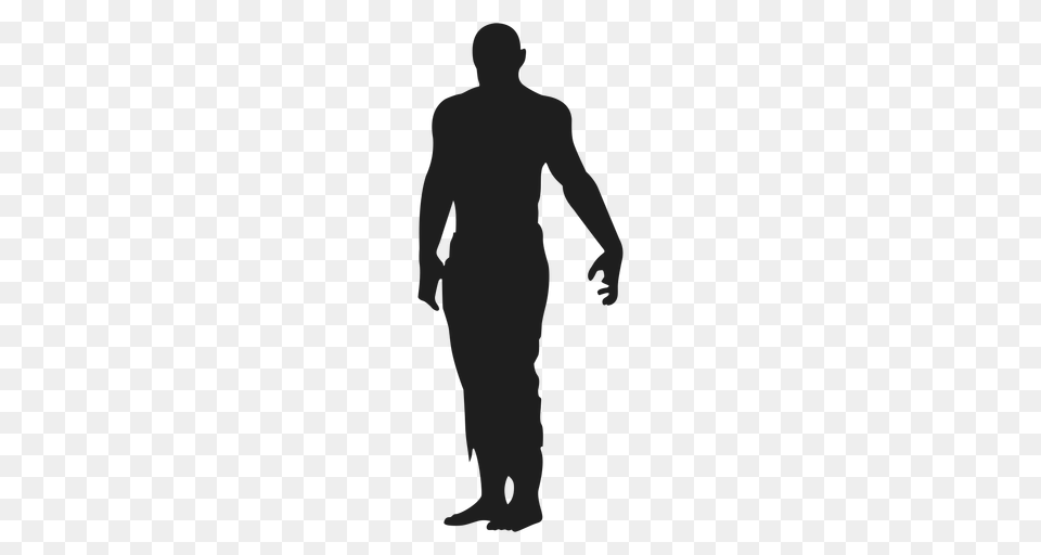 Zombie Standing Silhouette, Adult, Male, Man, Person Free Png