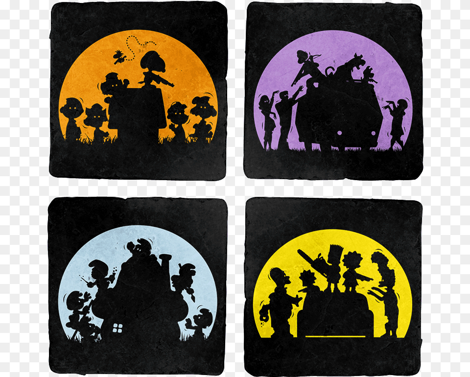 Zombie Toons 4 Coaster Set The Simpsons, Silhouette, Person, Adult, Male Free Png Download