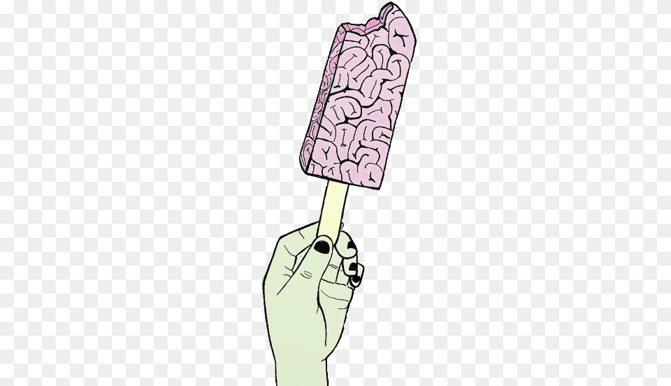 Zombie Tumblr Ice Cream Brain Art Arts Paint Zombie Tumblr, Dessert, Food, Ice Cream, Ice Pop Free Png Download