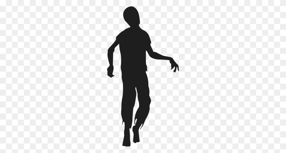 Zombie Walking Silhouette, Adult, Male, Man, Person Png