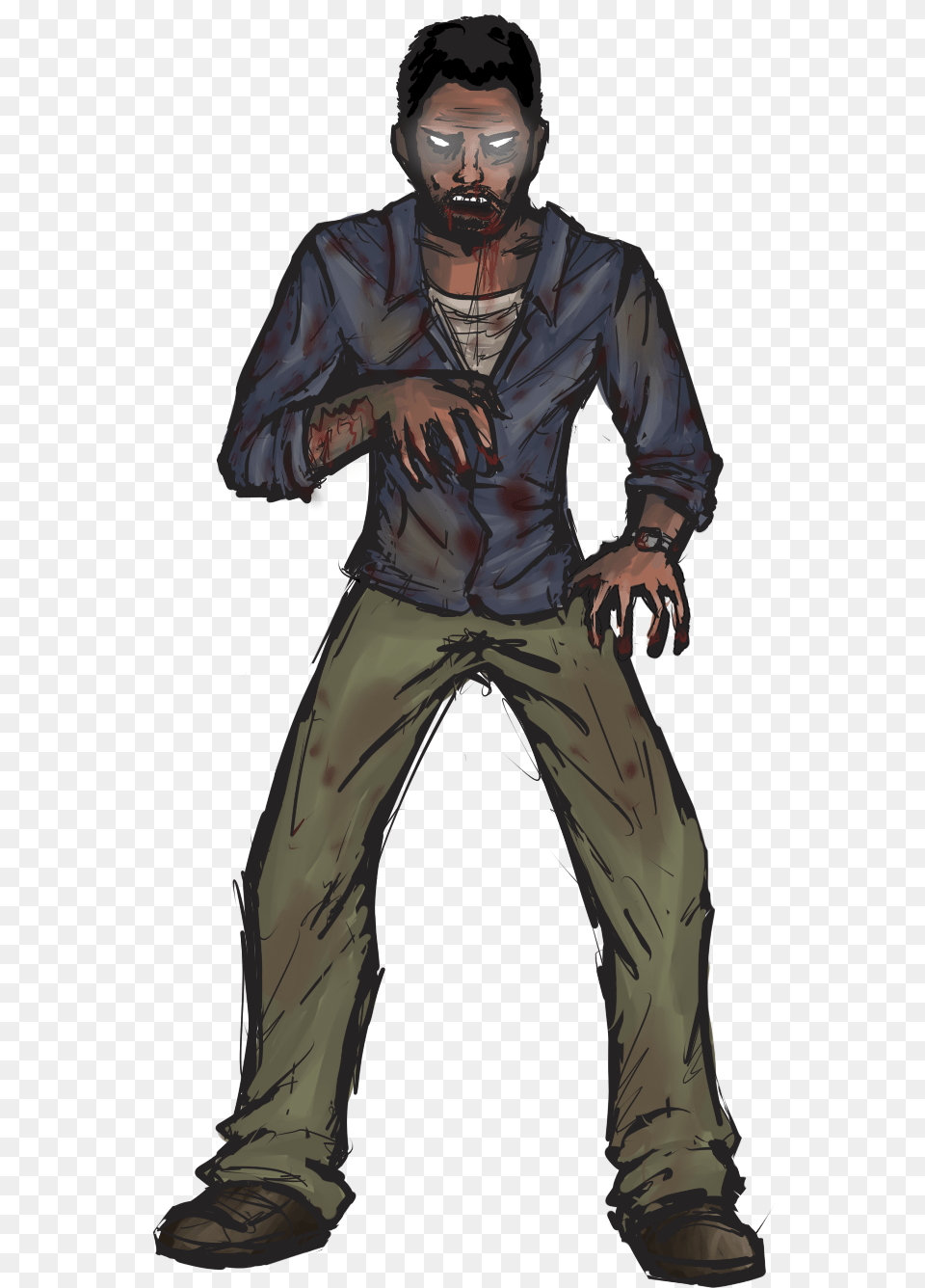 Zombie Walking Walking Dead Zombie Lee, Adult, Person, Man, Male Free Png