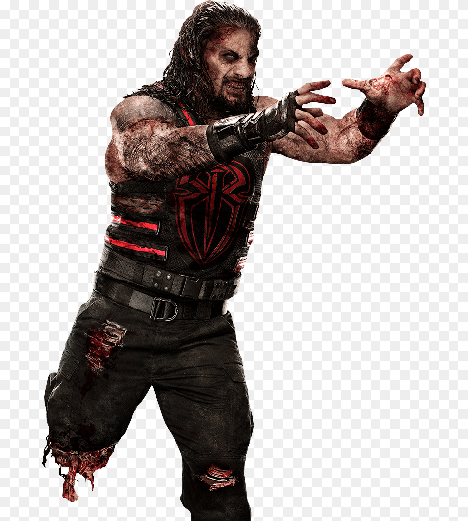 Zombie Wwe Roman Reigns Zombie, Tattoo, Body Part, Skin, Finger Free Png