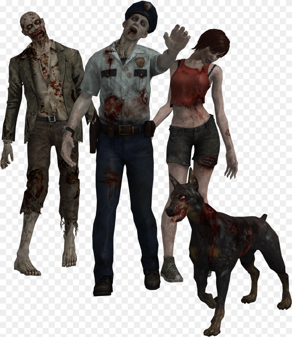 Zombies By Jaimito On Jpg Library Resident Evil Zombies Transparent, Pants, Clothing, Adult, Person Free Png