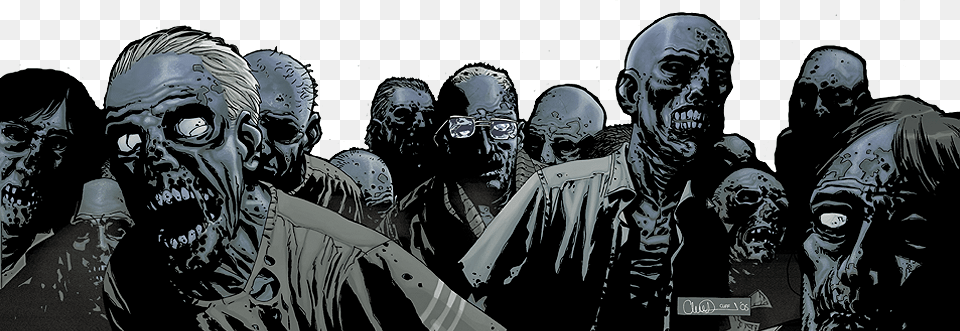 Zombies Horde Picture Royalty Free Library Walkers The Walking Dead Comic, Alien, Adult, Person, Man Png