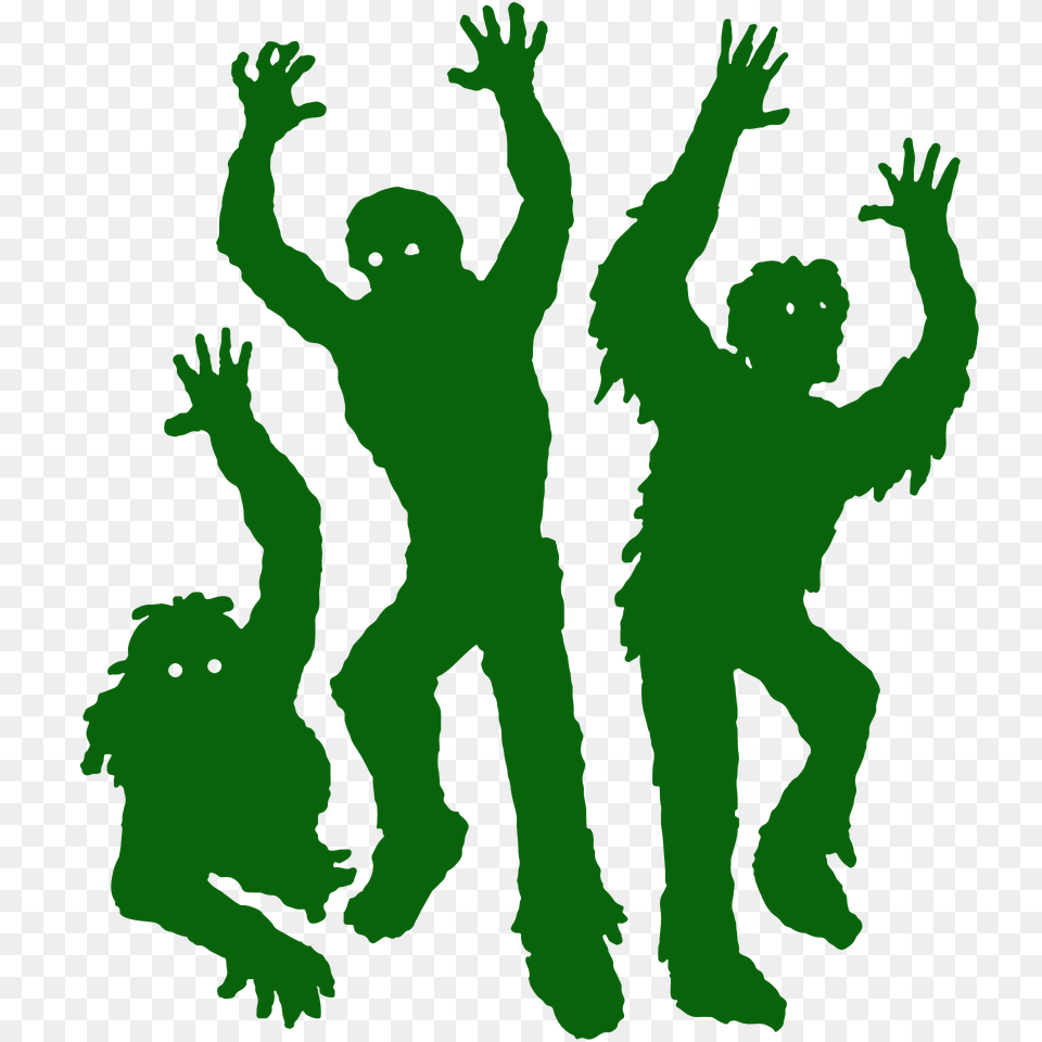Zombies Silhouette, Green, Person, Art Free Png Download