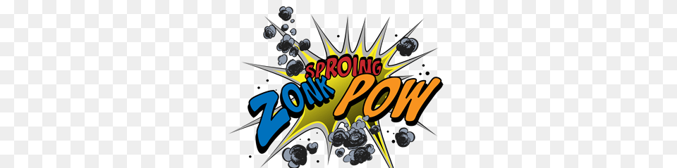 Zonk Sproing Pow Pop Art Transparent Background, Graphics, Logo, Device, Grass Png
