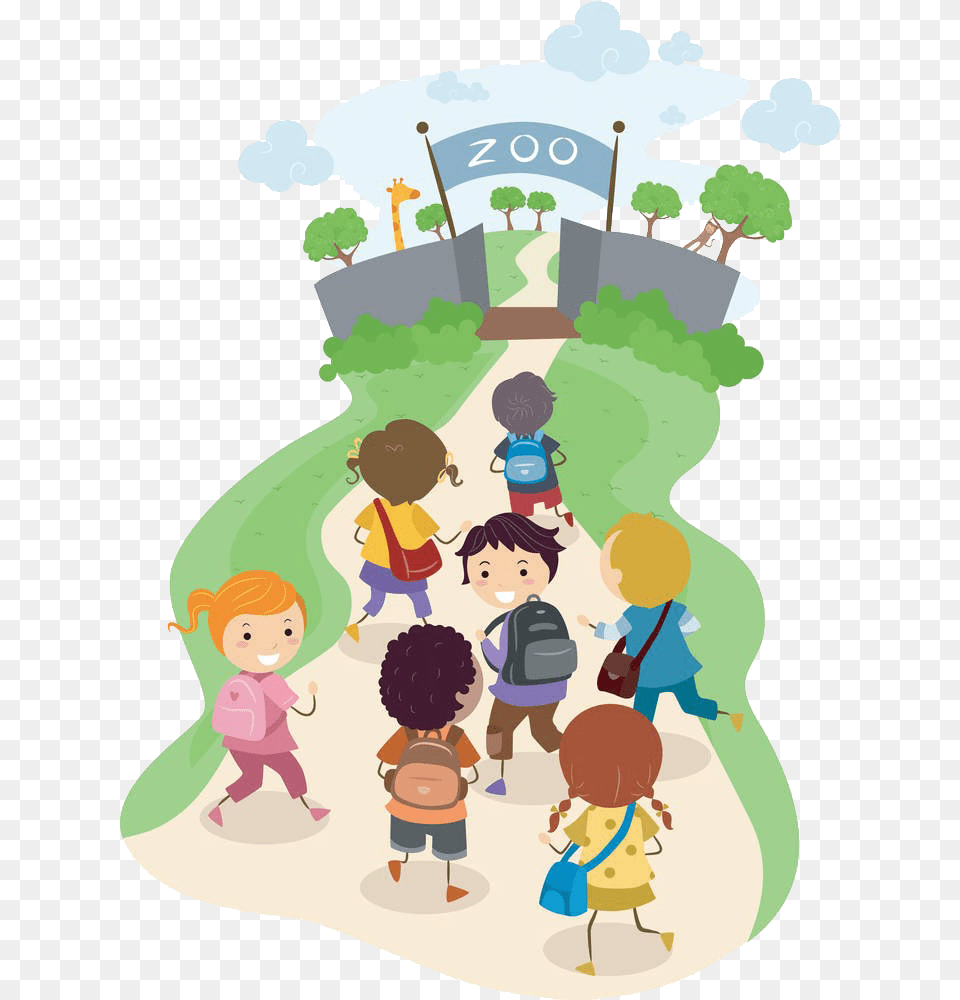 Zoo Clipart Field Trip Children Going To School Clipart, Person, People, Baby, Head Free Png Download