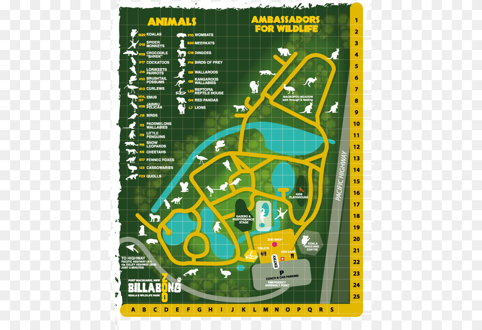 Zoo Map Billabong Zoo Port Macquarie, Chart, Plot, Diagram, Plan Free Png Download