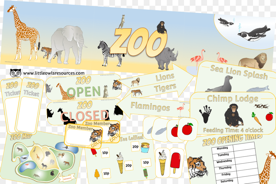 Zoo Role Play Pack Cover Zoo, Publication, Book, Comics, Animal Free Transparent Png