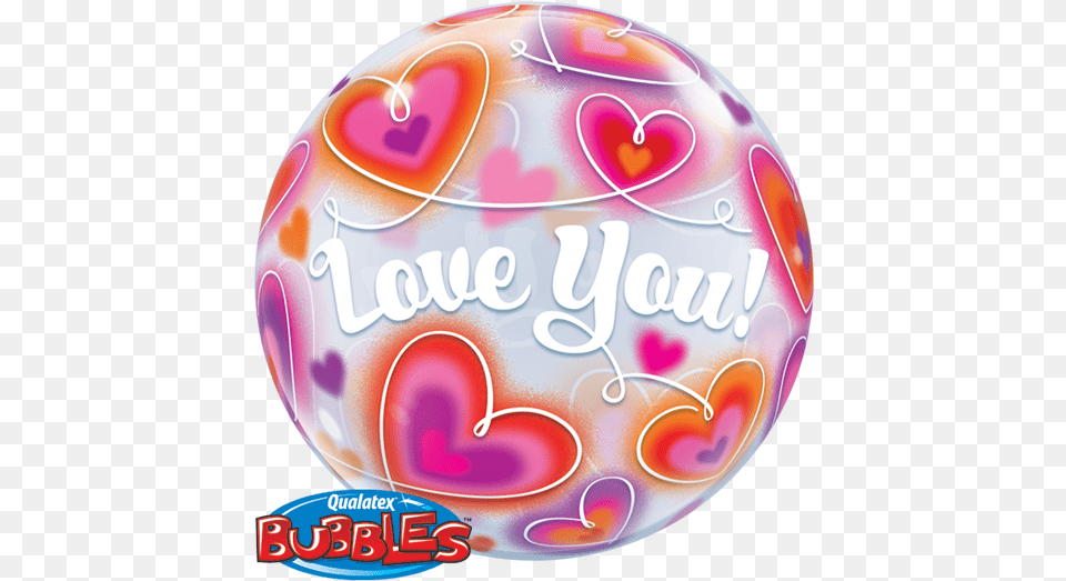 Zoom 22quot Love You Doodle Hearts Bubble Balloon, Egg, Food Free Png
