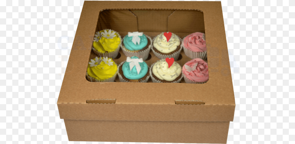 Zoom 4 Deep Cupcake Boxes, Box, Cake, Cream, Dessert Png