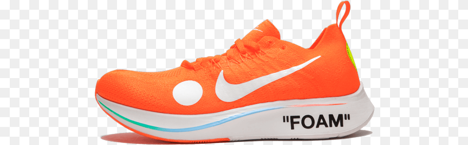 Zoom Fly Mercurial Fk Ow U201coff Whiteu201d Nike Off White Zoom Fly Orange, Clothing, Footwear, Shoe, Sneaker Png