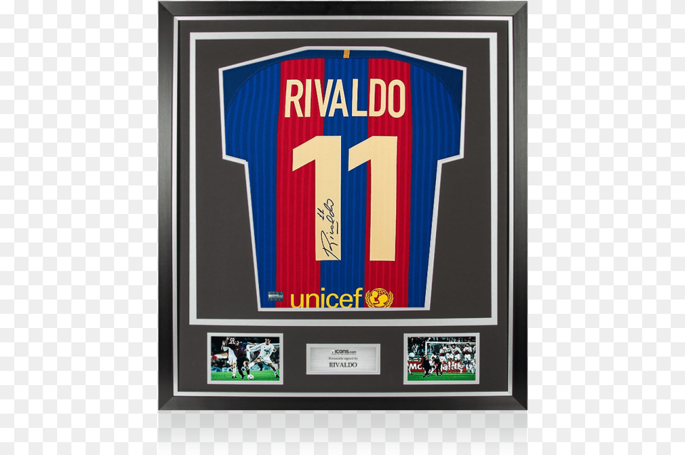 Zoom Framed Ronaldinho Jersey, Person, Clothing, Shirt Png Image
