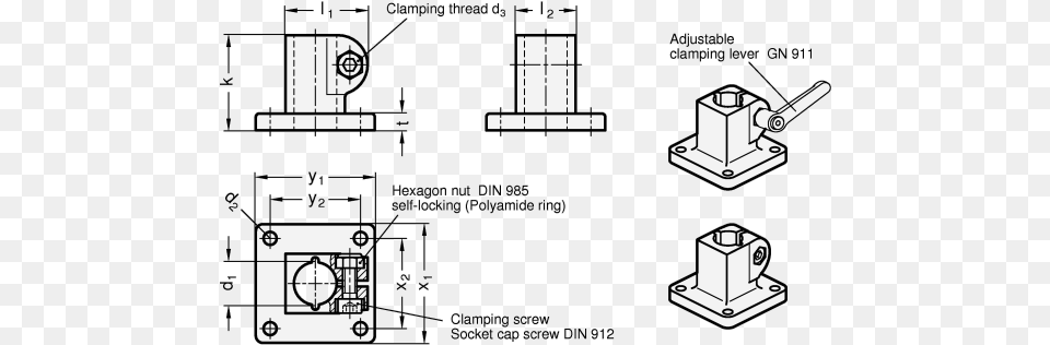 Zoom Stainless Steel Base Plate Connector Clamps Gn Diagram, Cad Diagram Free Transparent Png