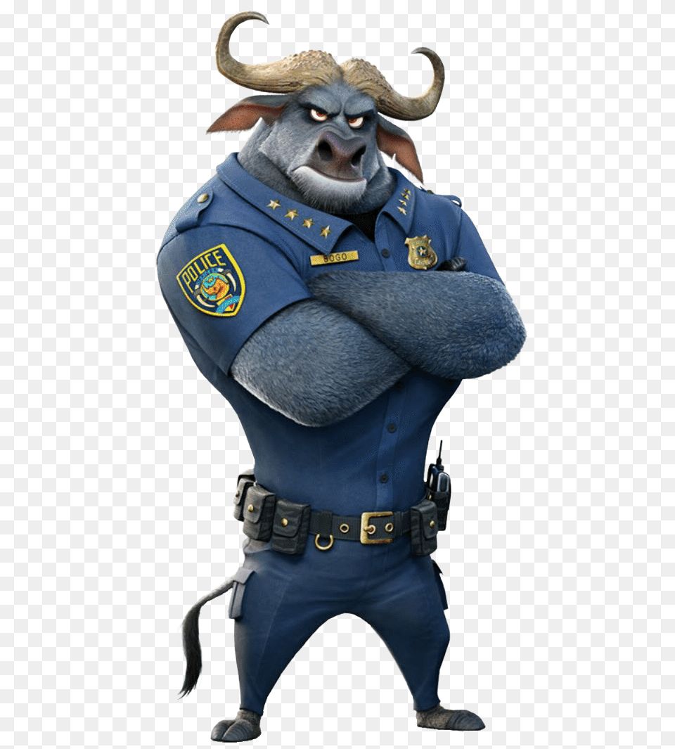 Zootopia Chief Bogo Arms Crossed, Adult, Male, Man, Person Free Transparent Png