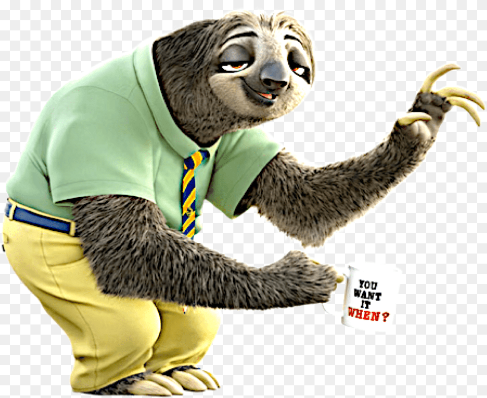 Zootopia Images Flash Hd Wallpaper And Background Photos Zootopia Zootropolis Costumes Dmv Worker Sloths Flash, Cup, Male, Adult, Person Png