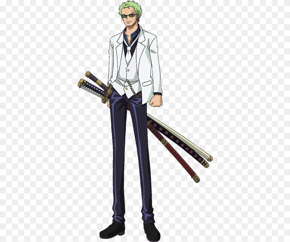Zoro Film Gold White Casino Outfit One Piece Film Roronoa Zoro Film Gold, Adult, Person, Man, Male Png