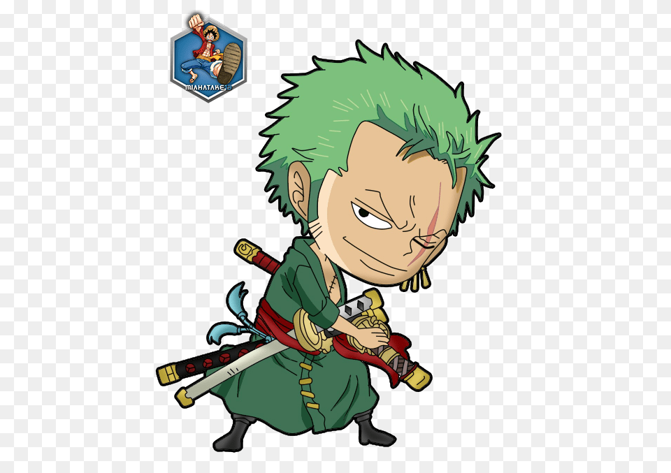 Zoro One Piece Chibi And Zoro, Book, Comics, Publication, Baby Free Png Download