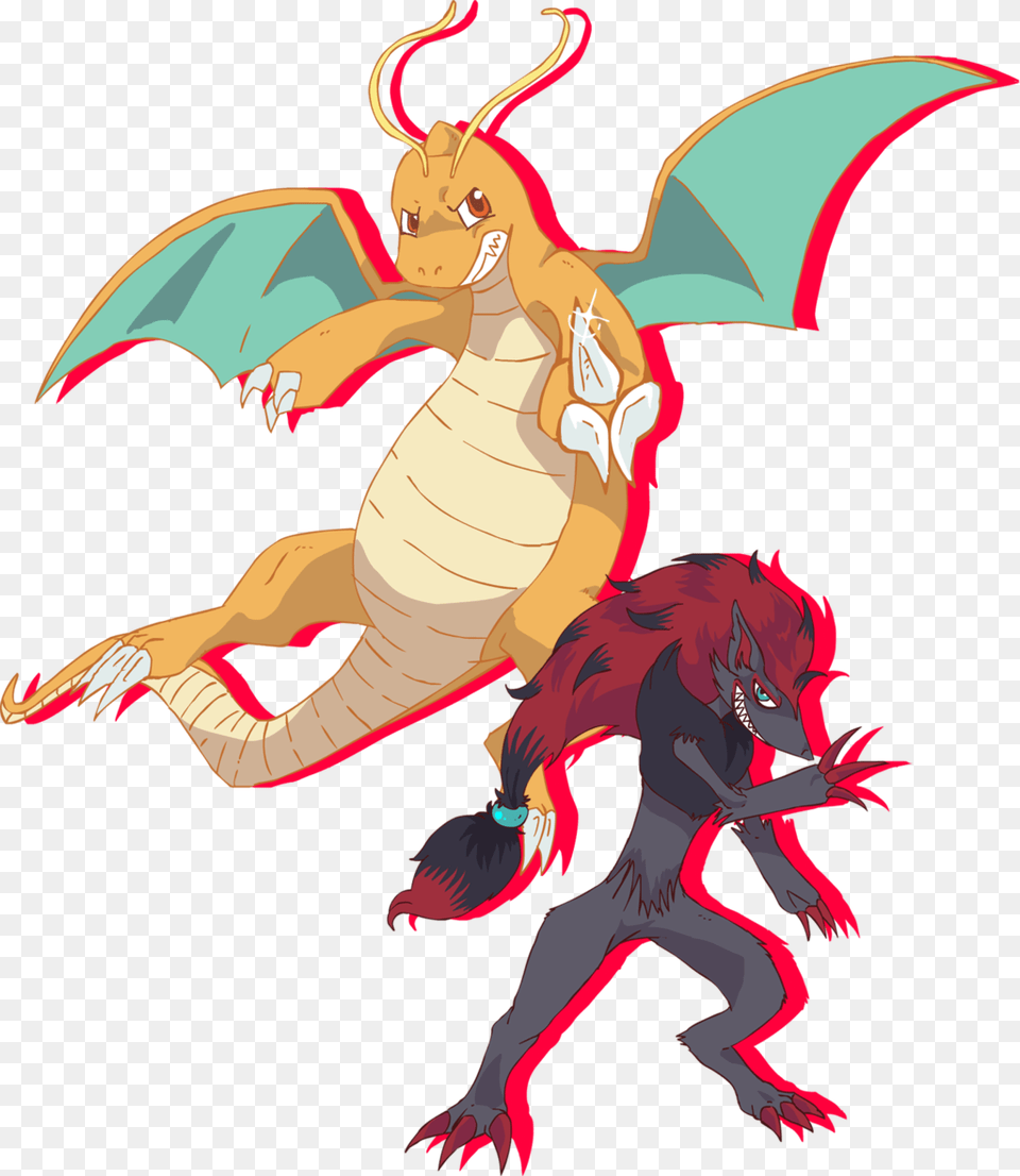 Zoroark X Dragonite, Dragon, Person, Animal, Bird Free Png Download