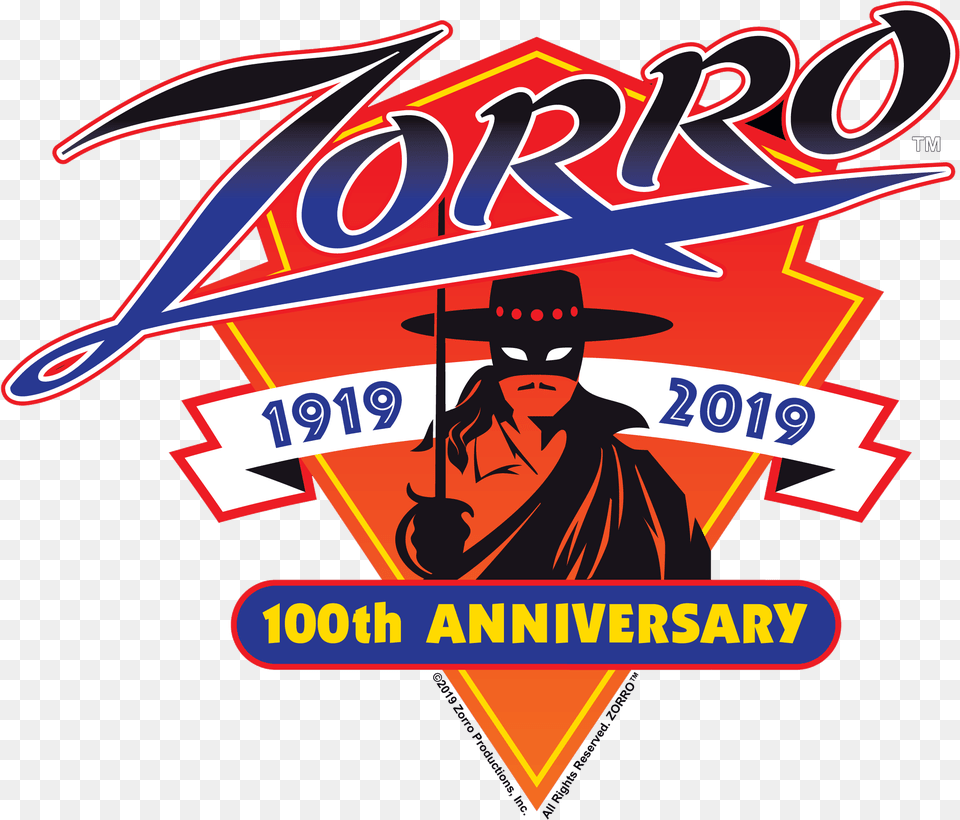 Zorro 100th Anniversary, Adult, Logo, Male, Man Free Png Download