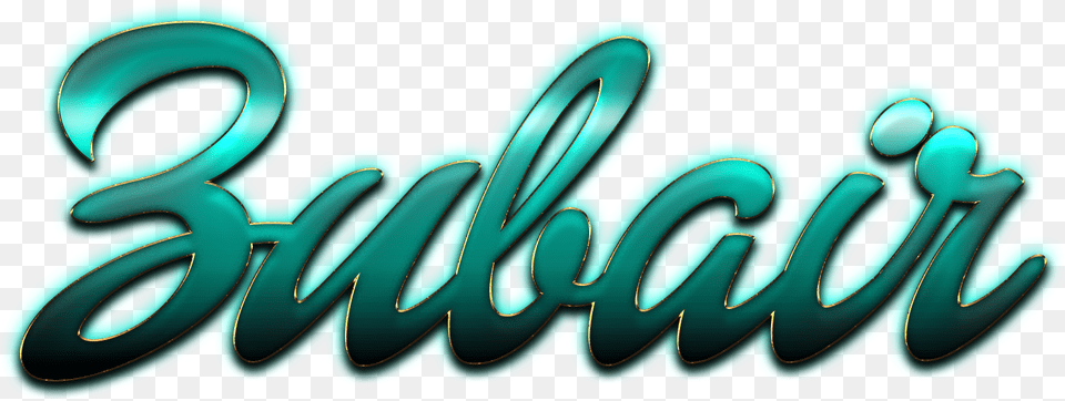 Zubair Heart Name Transparent Zubair Name Images Down Load, Turquoise, Art, Graphics, Text Free Png Download