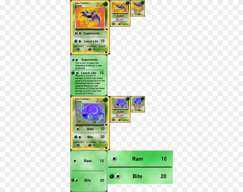 Zubat Pokemon Card, Text Free Transparent Png