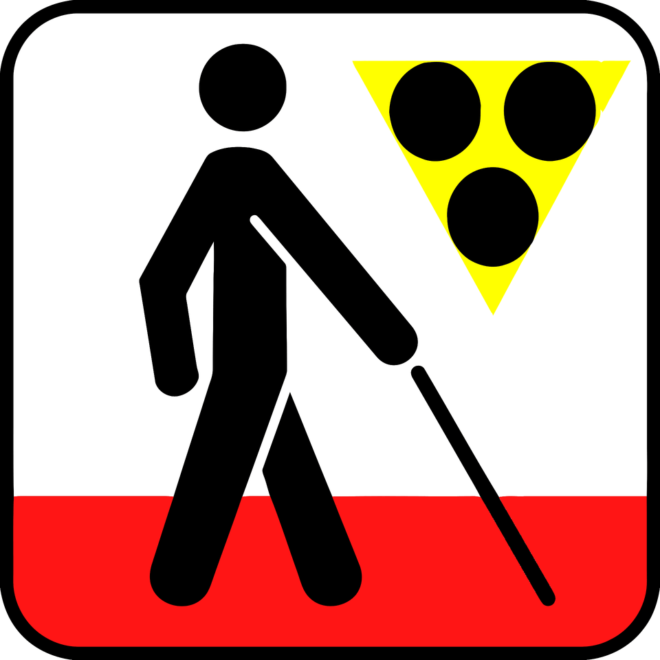 Zugang Fr Blinde Nicht Barrierefrei Logo3eck Clipart, Person, Walking, Sign, Symbol Png Image