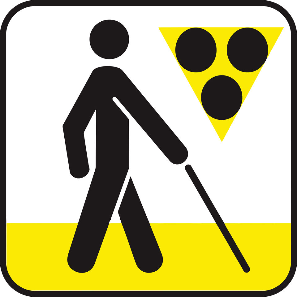 Zugang Fr Blinde Teils Barrierefrei Logo3eck Clipart, Walking, Person, Symbol, Sign Free Png Download