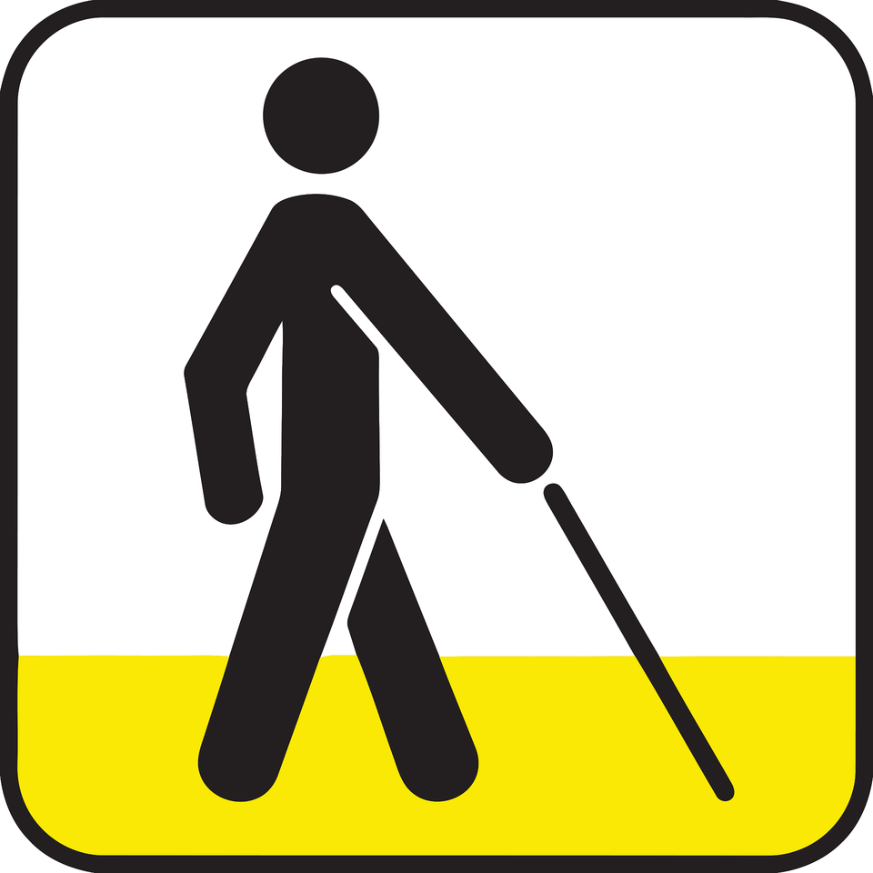 Zugang Fr Sehschwache Teils Barrierefrei Clipart, Person, Walking, Device, Grass Png
